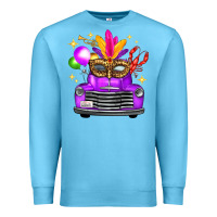 Ocean Blue mardi gras truck leopard mask Premium Sweatshirt - FaDigitalArtStudio