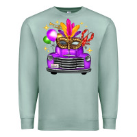 Seafoam mardi gras truck leopard mask Premium Sweatshirt - FaDigitalArtStudio