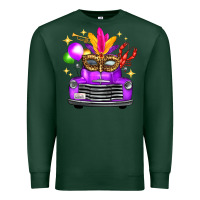 Sports Green mardi gras truck leopard mask Premium Sweatshirt - FaDigitalArtStudio