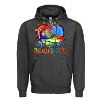 Charcoal Heather different is beautiful Zipper Hoodie - Zillion Design Studio