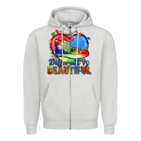 Dove Grey different is beautiful Zipper Hoodie - Zillion Design Studio