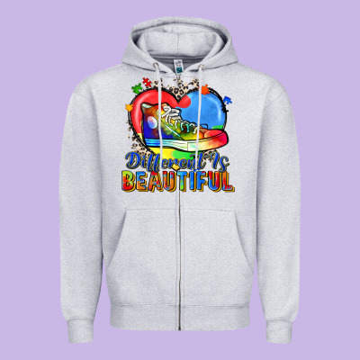 Different Is Beautiful Zipper Hoodie Designed By Zillion Design Studio