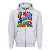 Heather Grey different is beautiful Zipper Hoodie - Zillion Design Studio