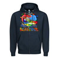 Navy different is beautiful Zipper Hoodie - Zillion Design Studio