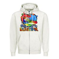 Oatmeal Heather different is beautiful Zipper Hoodie - Zillion Design Studio