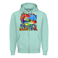 Seafoam different is beautiful Zipper Hoodie - Zillion Design Studio