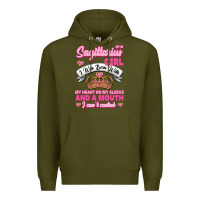 Army Green As A Sagittarius Girl I Was Born With My Heart On My Sleeve And  Mouth Premium Hoodie - Jasminsmagicworld
