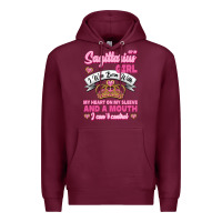 Burgundy As A Sagittarius Girl I Was Born With My Heart On My Sleeve And  Mouth Premium Hoodie - Jasminsmagicworld