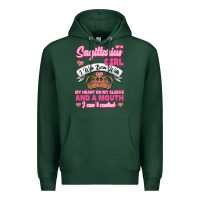 Sports Green As A Sagittarius Girl I Was Born With My Heart On My Sleeve And  Mouth Premium Hoodie - Jasminsmagicworld