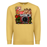 Antique Gold Christmas Santa Vintage Camera Premium Sweatshirt - FaDigitalArtStudio