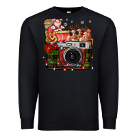 Black Christmas Santa Vintage Camera Premium Sweatshirt - FaDigitalArtStudio
