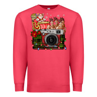 Cardinal Christmas Santa Vintage Camera Premium Sweatshirt - FaDigitalArtStudio