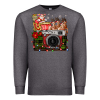 Charcoal Heather Christmas Santa Vintage Camera Premium Sweatshirt - FaDigitalArtStudio