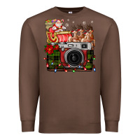 Chestnut Christmas Santa Vintage Camera Premium Sweatshirt - FaDigitalArtStudio