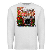 Oatmeal Heather Christmas Santa Vintage Camera Premium Sweatshirt - FaDigitalArtStudio