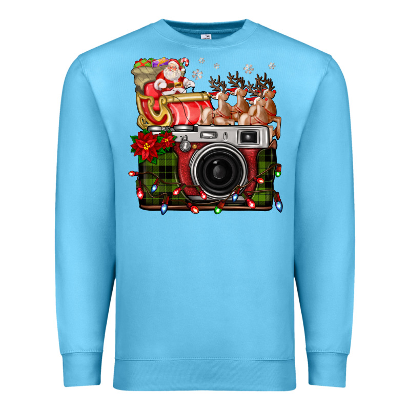 Christmas Santa Vintage Camera Premium Sweatshirt by FaDigitalArtStudio | Teevron