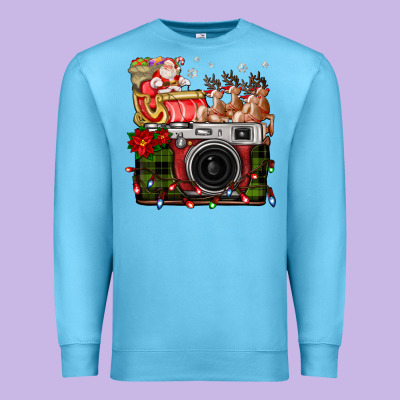 Christmas Santa Vintage Camera Premium Sweatshirt Designed By Fadigitalartstudio