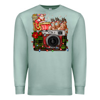Seafoam Christmas Santa Vintage Camera Premium Sweatshirt - FaDigitalArtStudio