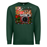 Sports Green Christmas Santa Vintage Camera Premium Sweatshirt - FaDigitalArtStudio