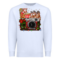 White Christmas Santa Vintage Camera Premium Sweatshirt - FaDigitalArtStudio
