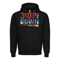 Black 3 up 3 down baseball Zipper Hoodie - texasbilliewilder