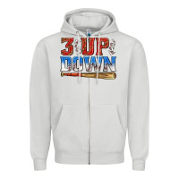 3 Up 3 Down Baseball Zipper Hoodie | Teevron