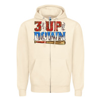 Sandshell 3 up 3 down baseball Zipper Hoodie - texasbilliewilder