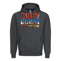 Smoke 3 up 3 down baseball Zipper Hoodie - texasbilliewilder