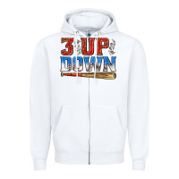 White 3 up 3 down baseball Zipper Hoodie - texasbilliewilder