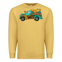 Antique Gold farm truck with sunflower Premium Sweatshirt - HRA Design Shop