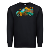 Black farm truck with sunflower Premium Sweatshirt - HRA Design Shop