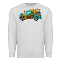 Dove Grey farm truck with sunflower Premium Sweatshirt - HRA Design Shop