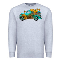 Heather Grey farm truck with sunflower Premium Sweatshirt - HRA Design Shop
