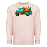 Pale Pink farm truck with sunflower Premium Sweatshirt - HRA Design Shop