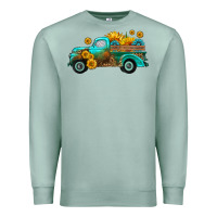 Seafoam farm truck with sunflower Premium Sweatshirt - HRA Design Shop