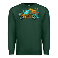 Sports Green farm truck with sunflower Premium Sweatshirt - HRA Design Shop