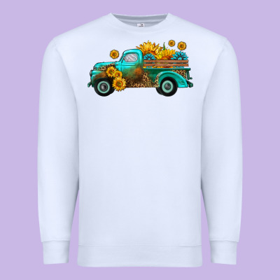 Farm Truck With Sunflower Premium Sweatshirt Designed By Hra Design Shop
