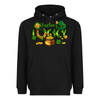 Black feeling lucky Heavyweight Hoodie - FaDigitalArtStudio