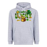 Heather Grey feeling lucky Heavyweight Hoodie - FaDigitalArtStudio