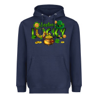 Navy feeling lucky Heavyweight Hoodie - FaDigitalArtStudio