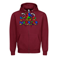 Burgundy dad of a warrior Zipper Hoodie - Zillion Design Studio