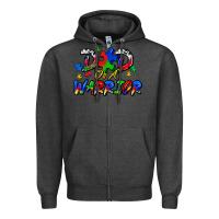 Charcoal Heather dad of a warrior Zipper Hoodie - Zillion Design Studio