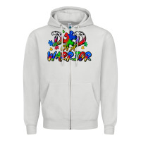 Dove Grey dad of a warrior Zipper Hoodie - Zillion Design Studio