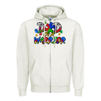 Dad Of A Warrior Zipper Hoodie | Teevron