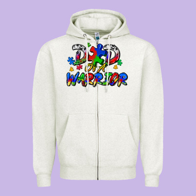 Dad Of A Warrior Zipper Hoodie Designed By Zillion Design Studio