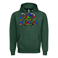Sports Green dad of a warrior Zipper Hoodie - Zillion Design Studio