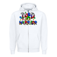 White dad of a warrior Zipper Hoodie - Zillion Design Studio