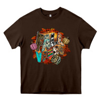 Chocolate Brown Fall Vibes Heavy Core Tee - CowhideDigitalArt