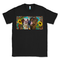 Black Heifers With Sunflowers And Leopard Classic Tee - RanaPortraitStore