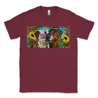 Burgundy Heifers With Sunflowers And Leopard Classic Tee - RanaPortraitStore
